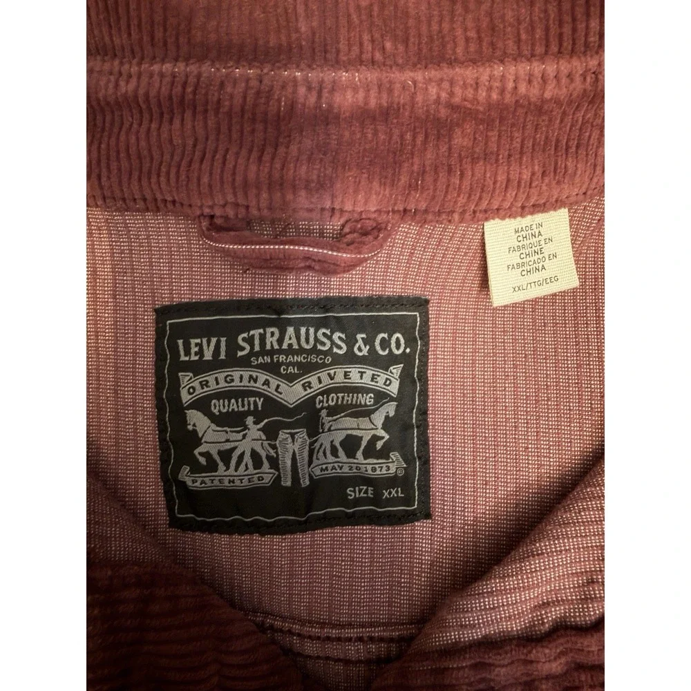 Levi's Mens Relaxed Fit Western Shirt XXL Corduroy Jacket Button Up Work Cowboy